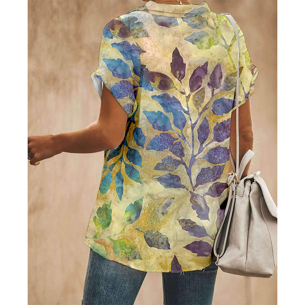 Fallen Leaf Women Button Up Shirt