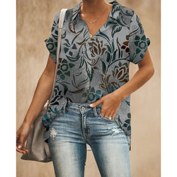 Leaf Gray Women Button Up Shirt