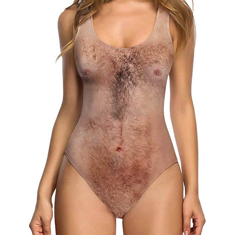 Hairy Chest Ugly One Piece Swimsuit