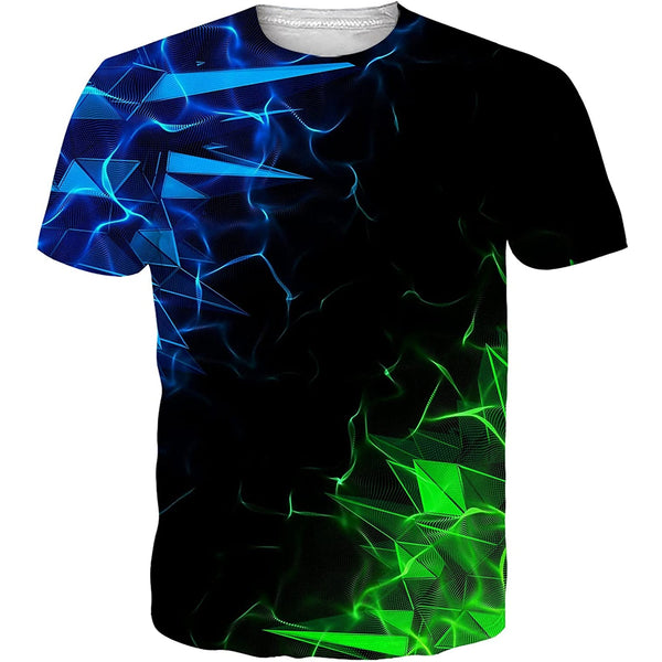 Blue & Green Geometry Funny T Shirt