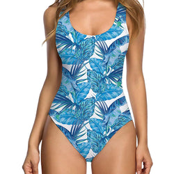 Blue Leaf Ugly One Piece Swimsuit