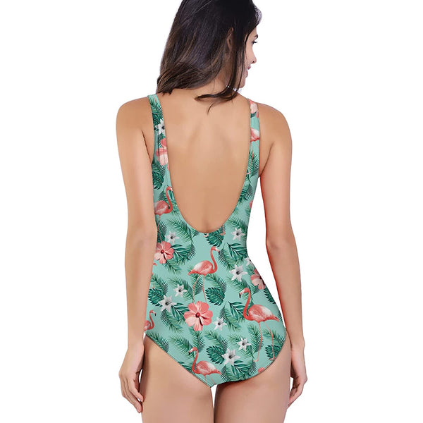 Leaf Flamingo Ugly One Piece Swimsuit