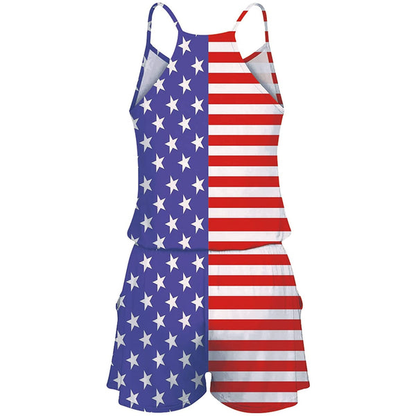 American Flag Eagle Funny Romper for Women