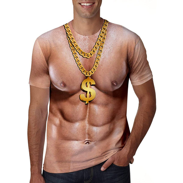 Muscle With Golden Chain Funny T Shirt