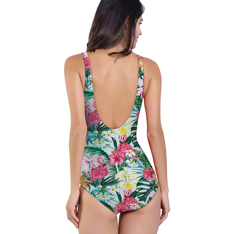 Floral Flamingo Ugly One Piece Swimsuit