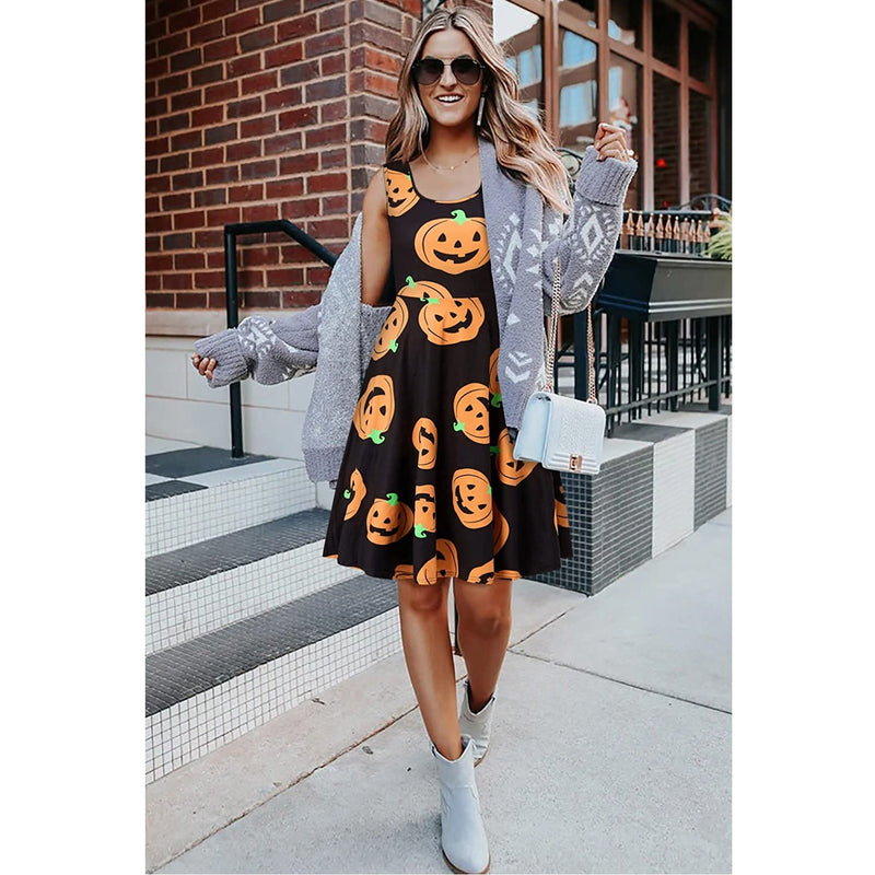 Halloween Pumpkin Funny Dress for Women