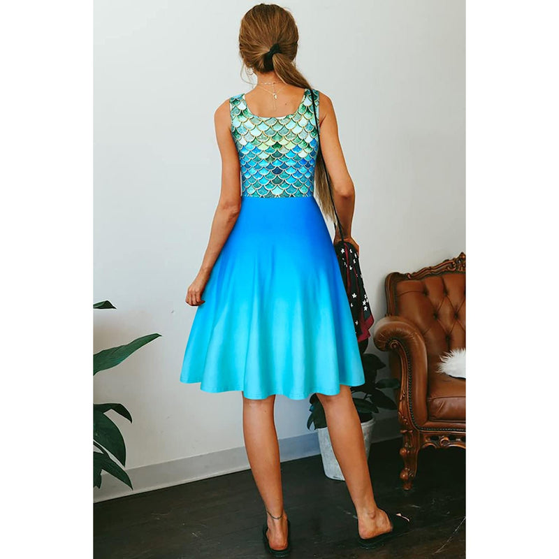 Blue Fish Scales Funny Dress for Women