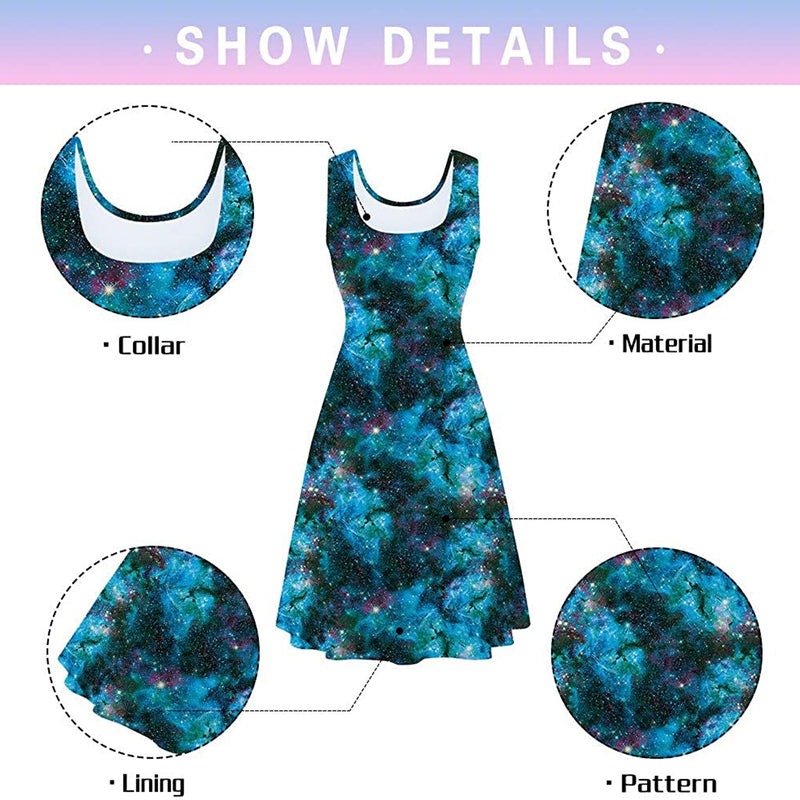 Blue Galaxy Funny Dress for Women