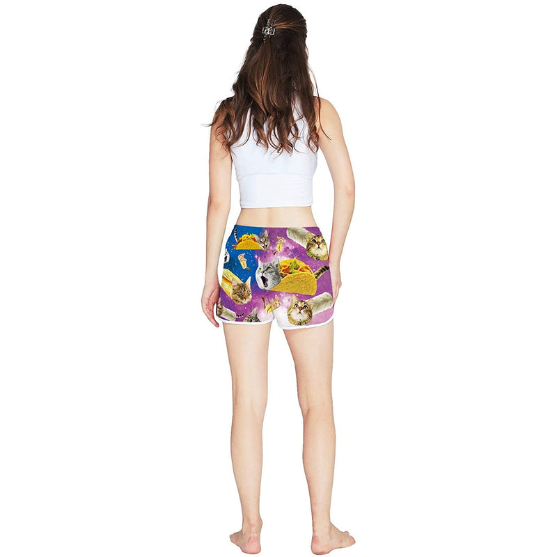 Taco Cat Funny Board Shorts for Women